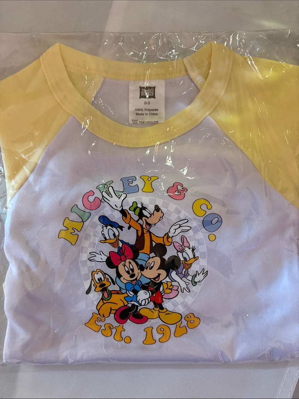 Disney Yellow & White Mickey & Co. Raglan Tee